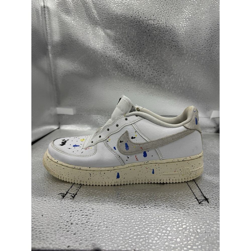 nike air force 1 lv 8 3 gs low paint splatter dj2598-100 size 7y No Laces #2
